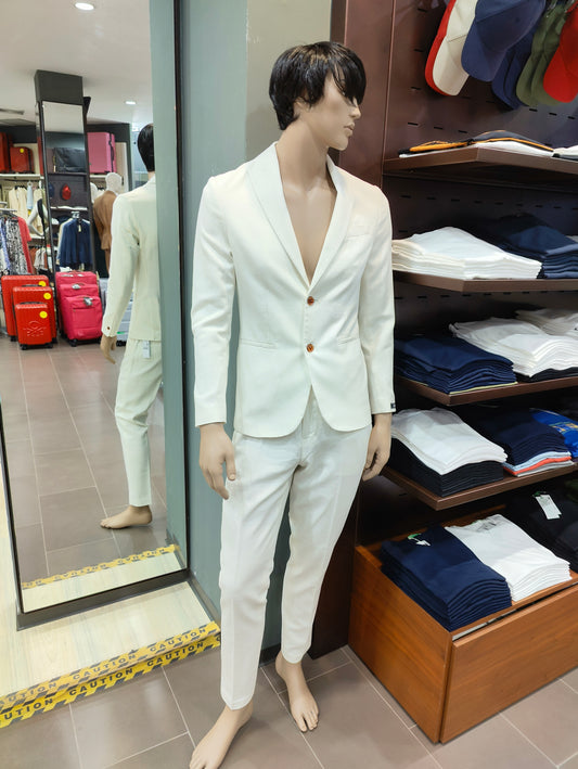 Sisley Cream Slim Comfort Cotton Suit